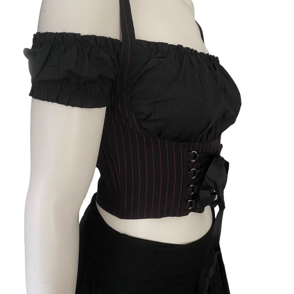 DollsKill | NWT’s cyber Y2K gothic grunge milkmaid lace up corset top - Picture 4 of 6